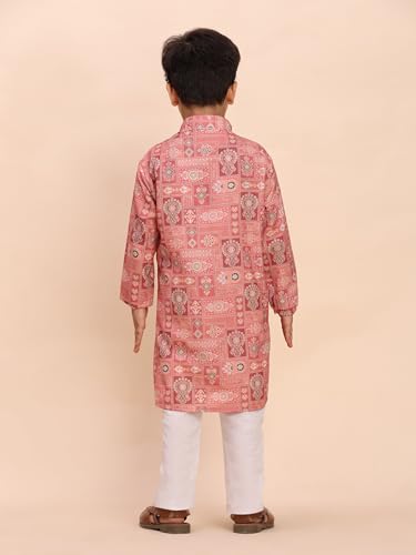 Image of Pro-Ethic Style Developer Boys Heavy Cotton Printed Kurta and Pajama Set for Kid's Ethnic Wear (S-280)
