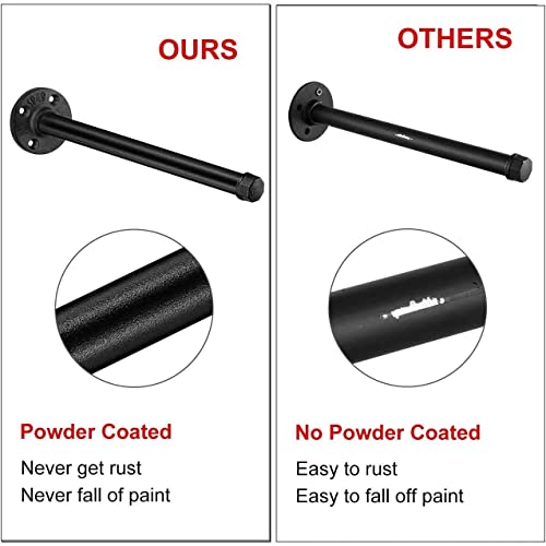 Oyydecor 4 Pack 10 Inch Shelf Brackets, 1/2'' Heavy Duty Floating Shelf Brackets For Floating Wood Shelves, Rustic Wall Mounted Diy Shelving Brackets Hanging Pipe Brackets #TOP3