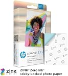 HP Zink Photo Paper for Sprocket Plus Instant Photo Printer, 20 Sticky Backed Sheets (2FR23A)