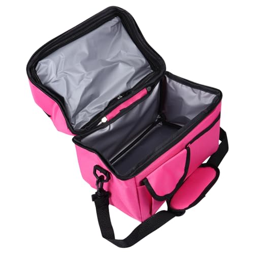 Kisangel Bolsa de Almuerzo Aislada Hombro Bolsa Térmica para Picnic y Trabajo Capacidad con Diseño de y Bolsillo de para Comidas Frías y Calientes Color Rosa