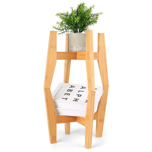 bayidun Soportes de Madera para Plantas, Soporte Macetas Interior Exterior, Soporte Ajustable para Plantas Casa, Oficina, Patio, Jardín