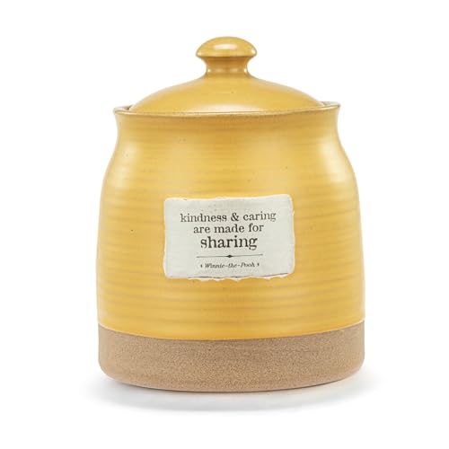 DEMDACO Winnie-the-Pooh Yellow Stoneware Kindness Honey Pot - Honey Pot Cookie Jar - Countertop...