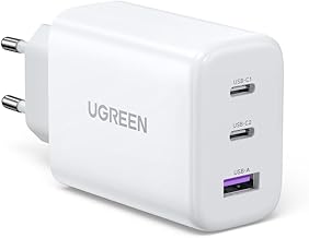 UGREEN USB C Charger 65W PD Power Supply 3-Port Charger Adapter PPS 45W Fast Charger Compatible with MacBook Pro/Air, iPad, iPhone 17/16/15/14, Galaxy S25 Ultra, Pixel, Steam Deck (White)