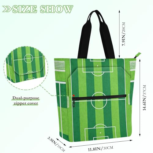 Bolsa de libros con bolsillos con cremallera para escuela y compras 4