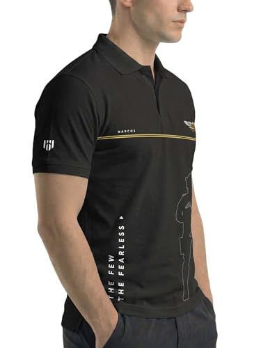 Image of Deployed Marcos Agent Cotton T-Shirt | Half Sleeve | Regular Fit | Zero Shrinkage | Polo Neck | Brown