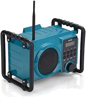 Denver Work Radio DAB Radio Portable With Floodlight DAB Site Radio, Bluetooth Splash Proof Rechargeable FM Radio AUX IN, JobSite, Worksite Or Garden Radio
