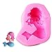3D Silikon Backform, Meerjungfrau Silikonform, Silikon Fondant Kuchen Formen, Verwendet für weiche Süßigkeiten, Gelee, Kuchen, geeignet zum Backen von Geburtstagen, Partys
