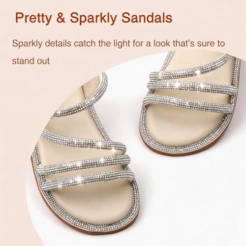 Image of Girls Dress Sandals Comfy Hook and Loop Summer Shoes for Toddlers