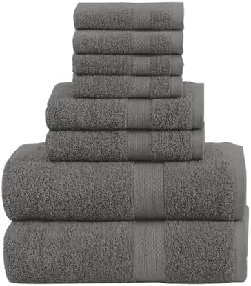 QUBA LINEN Pack of 8 Towels Set, ...