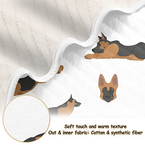 Image of Swaddle Blanket German Shepherd Dogs Running Cotton Blanket for Infants, Receiving Blanket, Lightweight Soft Swaddling Blanket for Crib, Stroller, Nursery Blankets, 30X40 in