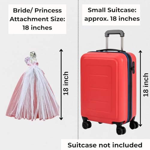 Image of SATYAM KRAFT 2 Pcs Bride Gown Style Decorative Attachment for Small Bags | Net Gown Doll Design for Suitcase Decor, Trousseau Packing, Wedding Decor, Engagement & Gift Wrapping (White)
