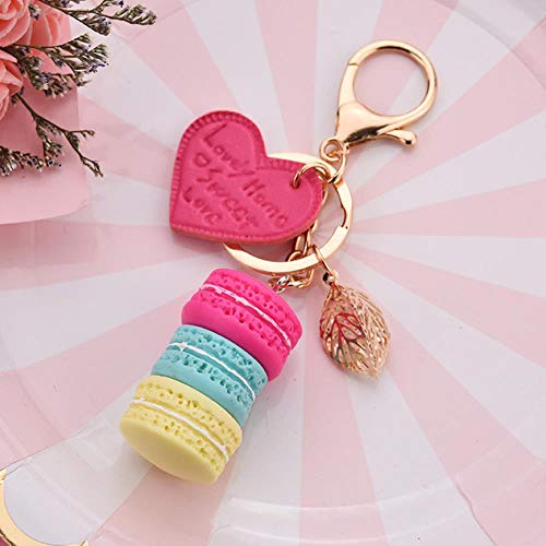 LINWX 4pcs Frauen-Kuchen Keychain Herzen Keine Blumen-Schlüsselketten-Charme-Beutelanhänger Schlüsselring-Bester Partei-Schmucksache-Schlüsselring, blau Cover
