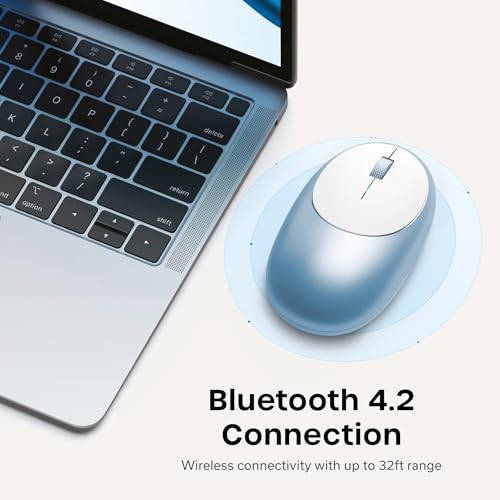Image of Satechi M1 Wireless Bluetooth Mouse, USB-C Rechargeable, Blue | Compact and portable, for MacBook, iPad, iPad mini, Mac mini, iMac, Windows