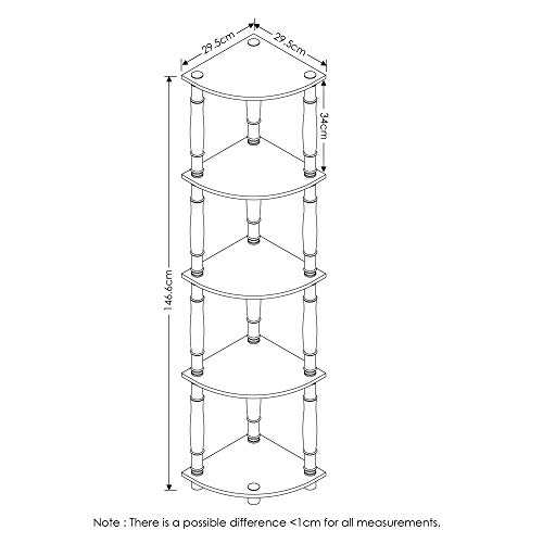 image for Furinno Turn-N-Tube 5 Tier Corner Display Rack Multipurpose Shelving U