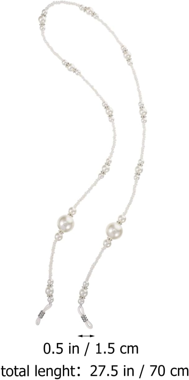Lurrose Eyeglass Chain: Pearl Beaded Glasses Strap - Eye Glass Holder Around Neck for Women
