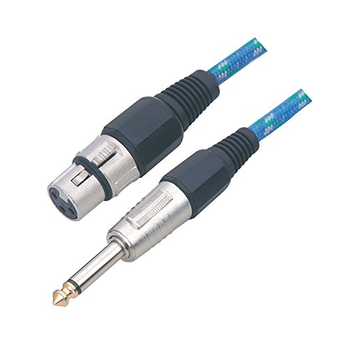 Image of MX xlr male to female microphone cable wire 3 pin mic cable microphone cord wire mic cable 5 meter for Guitar Audio Speaker Cable Multicolor (P-38 Mono Male to xlr Female, 1.5 MTR)