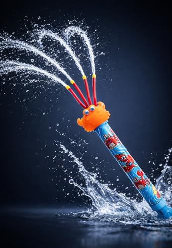 Image of Holi String Multy Directional Tichku Water Pipe Pichkari | with Free Balloons | | (Assorted) | PoPo Toys