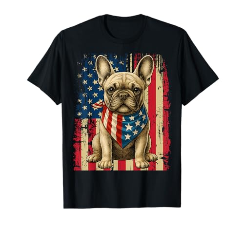 Frenchie 4 juillet Drapeau français USA Où est le Paw-ty T-Shirt