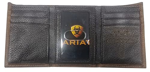 Custom 12 Gauge Shotgun ARIAT Faded Flag Trifold Leather Wallet2