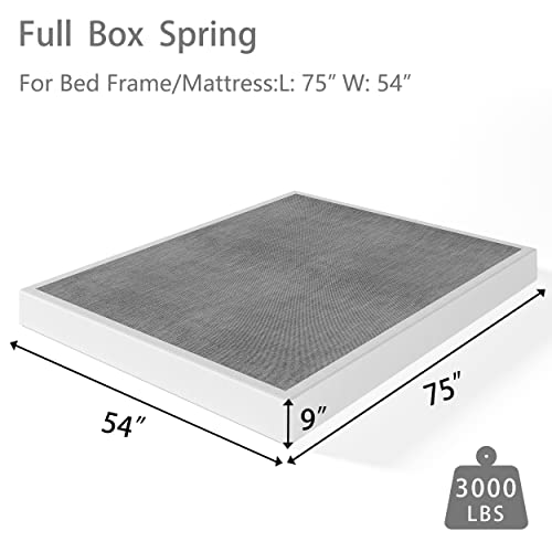 Aardhen 9 Inch High Profile Full Box Spring Strong Metal Frame Mattress Foundation, Quiet Noise-Free,Easy Assembly, 3000Lbs Max Weight Capacity #TOP2