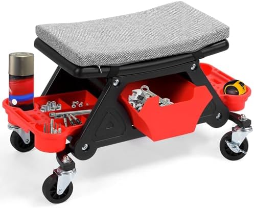 YITAHOME Mechanic Stool 330 LBS with Wheels, Heavy Duty Rolling Mechanics Seat, Rolling Tool Seat for Automotive Auto Repair