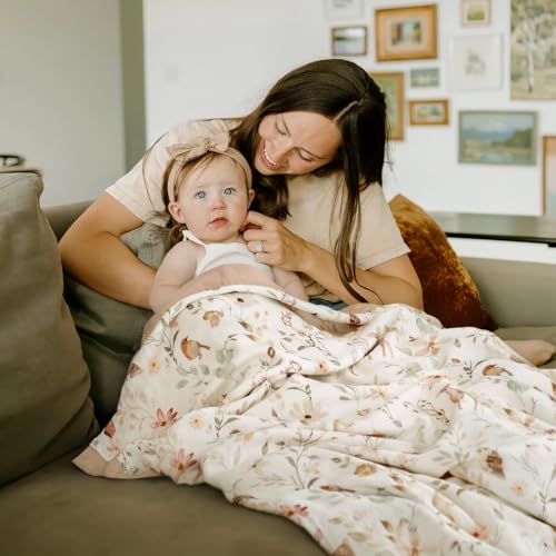 Image of GRSSDER Cotton Muslin Quilt Blanket - Silky Soft and Breathable Kids' Throw Blanket, Oversized Muslin Blankets for Newborns, Toddlers & Kids, 6 Layers Reversible Design for All Seasons, 55 inch x 69 inch