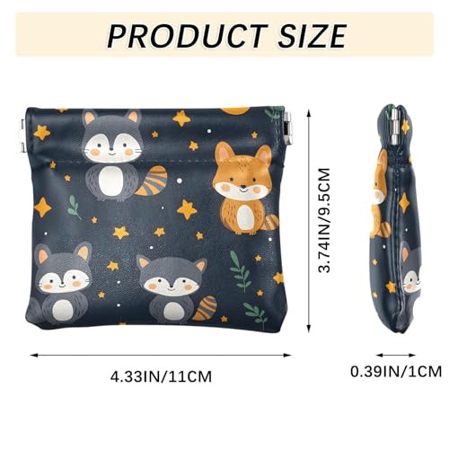 Coin Purse for Women Moon Raccoon Coin Pouch Change Holder PU Leather Mini Wallet Portable Coin Bag Money Pocket3