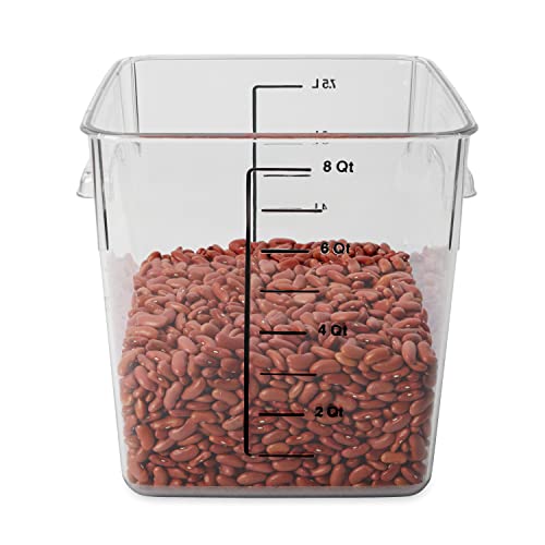 Image of Rubbermaid Commercial Products Space Saving Food Storage Container, 8-Quart, Clear,-40 F to 121 F Temperature Range, Best use for Restaurant Kitchens /Wet and Dry Food /Meats /Pasta,Lid not included