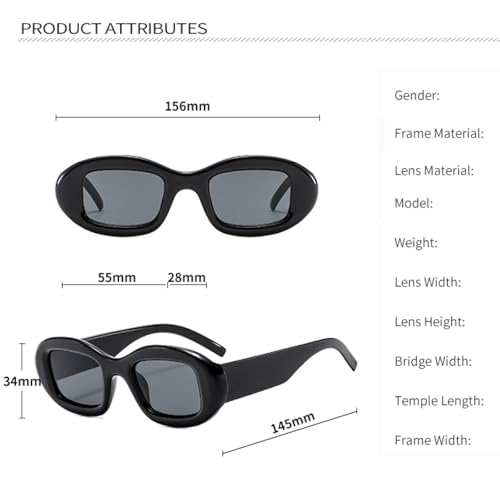 Elliptical Retro Fashion Sunglasses Women Thick Frame Glasses Premium Sun Glasses Sunscreen Trendy Eyeglasses 6