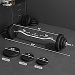 Yaheetech Barbell Set - Olympic Curl Bar & Weights (66LB, 55LB, 44LB) with Chrome Finish & Black Color - Image 2