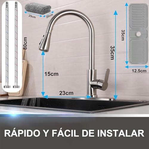 Llaves para fregadero de acero inoxidable 10 Imagen adicional