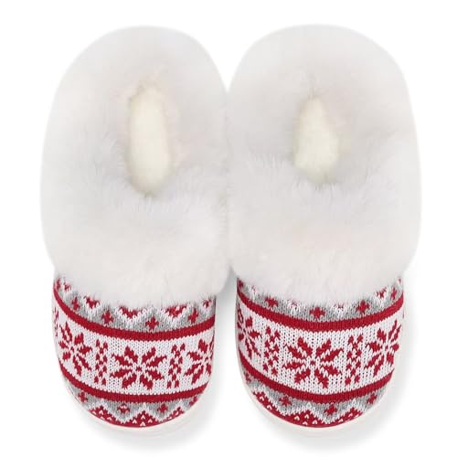 NineCiFun Women's Warm Fuzzy Cute Christmas Slippers - Memory Foam Insole, Bedroom & Gift