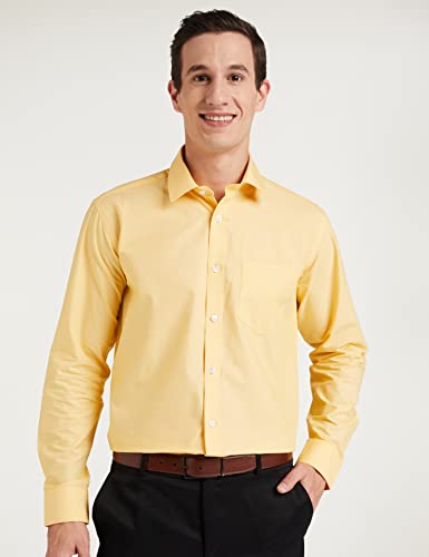 Image of Men's Solid Cotton Blend Formal Shirt with Pocket | Plain Design with Spread Collar & Full Sleeves - Regular Fit (Pack of 2)