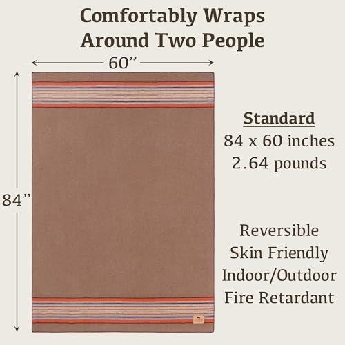 Image of 100% Wool Blanket Camping, 60 inchx84 inch Large Warm Blankets for Winter, Forest