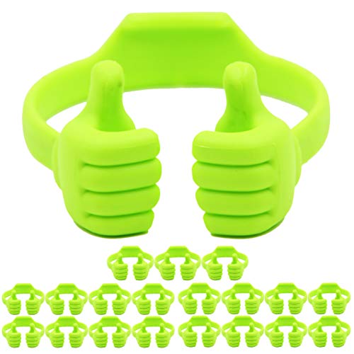 Cell Phone Tablet Stands (Pack of 20): Honsky Thumbs-up Cellphone Holder, Tablet Display Stand, Mobile Smartphone Mount Cradle for Desk Desktop - Universal, Multi-Angle, Cute, Green