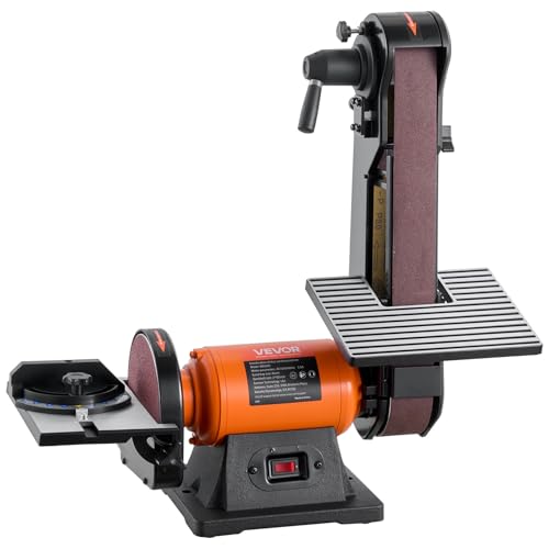 VEVOR 6 Disc Sander & 2 x 42 Belt Sander 420W Professional Bench Belt Disc Sanders Combo with Multiple Angle Adjustments for DIY Woodworking Furniture Refinishing Knife Sharpening