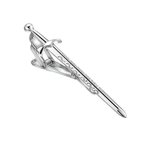 Image of Sword Tie Clip for Men Novelty Silver Gold Black Tie Bar Personalized Unique Party Jewelry Gift
