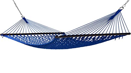 Caribbean Rope Hammock - 55 Inch - Soft-Spun Polyester (Dark Blue) #TOP1
