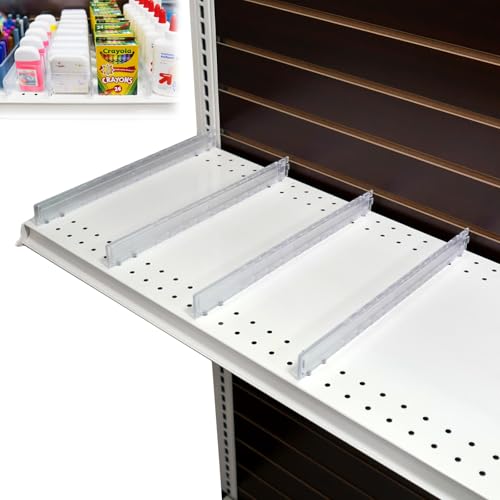 STORE FIXTURES DIRECT Adjustable Gondola Shelf Dividers - Retracting Item Organizer for Shelves...