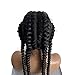 Kalisa Black 4 Twist Lace Front Braid Wig Nature Looking with Baby Hair Synthetic Wigs Hand Tied Heat Resistant Fiber 4 Braided Daily Wigs for Women 30 Inches, 30 Inch (Pack of 1)