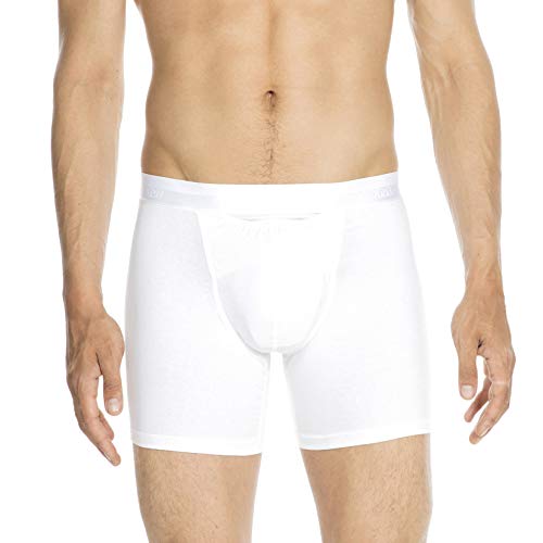 HOM - Para Hombres - Long Bóxer Briefs 'HO1' - Retroshort Calzoncillos - White - Tamaño S