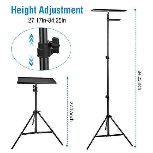 Projector Tripod Stand, Moclever Universal Laptop Tripod Stand, Portable DJ Equipment Stand Adjustable Tall 27.17-84.25inch - Perfect for Stage or Studio Use