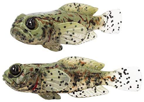 CYCEARTH 5 Pcs 75mm Grundel Weicher Köder Köder Angeln Lockt 3 Zoll 9,3g Bass Fisch Feinsten Detaillierte PVC Kunststoff Swimbaits (Green(5pcs