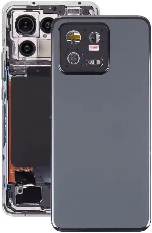 Compatible Rear Glass Panel for Xiaomi Mi 13 Model 2211132C – Battery Door Back Cover, Battery Back Cover Housing Replacement Part (Black)