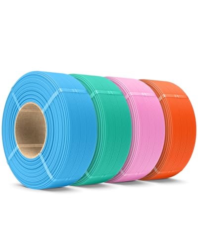 Image of SUNLU PETG Filament Refill 1.75mm 4KG, High Speed 3D Printer Filament PETG Refill, No-Spool Filament Bundles for Reusable Spools Compatible with Bambu Labs, Sky Blue /Mint Green /Pink /Orange 1KG /Roll