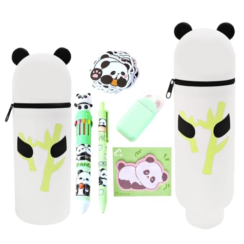 Design Panda Adorabile che Incanta Bambini e AdolescentiLe:illustrazioni dolci e allegre a tema panda rendono il set un compagno perfetto per lo studio e il disegno suscitando entusiasmo a ogni utilizzo.
