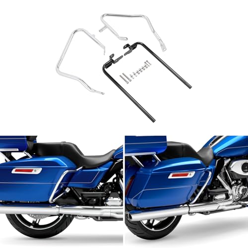 Barra de soporte y protección para alforjas compatible con Harley 2023-2025 CVO Road Glide FLTRXSE, Street Glide FLHXSE, Road Glide FLTRX, Street Glide FLHX y FLHXU, cromada miniatura 7