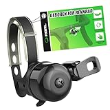 RBRL Mini Fahrradklingel für Rennrad & Gravel Bike – 100 dB Laut Klingel Fahrrad, 360° Drehbar, Links/Rechts Hand Nutzbar – Kompakt für 22–32 mm Lenker