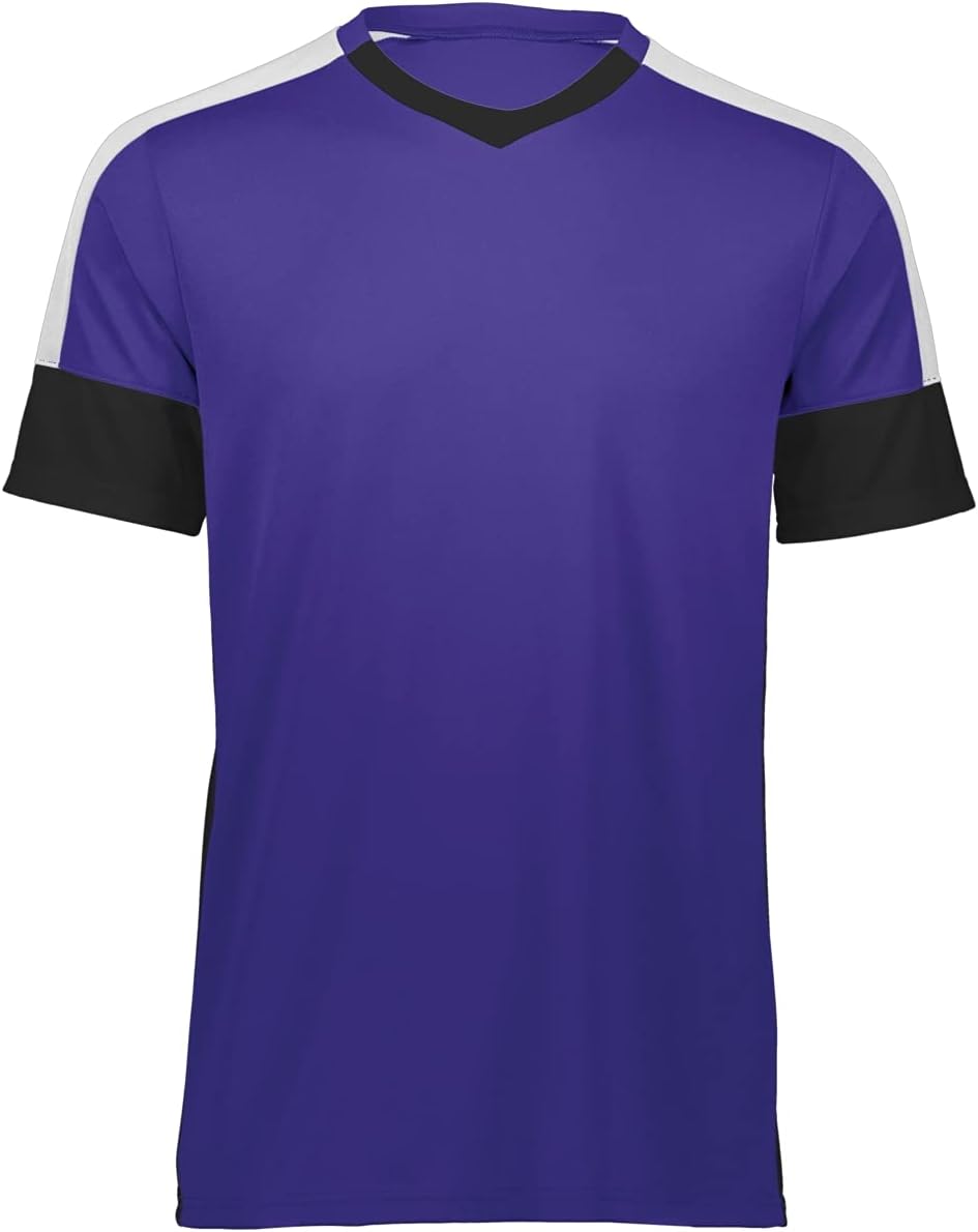 Youth Wembley Soccer Jersey - Purple Black & White - Large