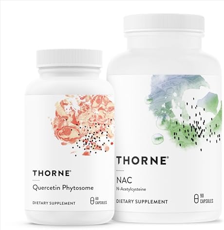 THORNE Immune Support Duo - Quercetin Phytosome & NAC for Balanced Immune and Respiratory Wellness - 30 Servings